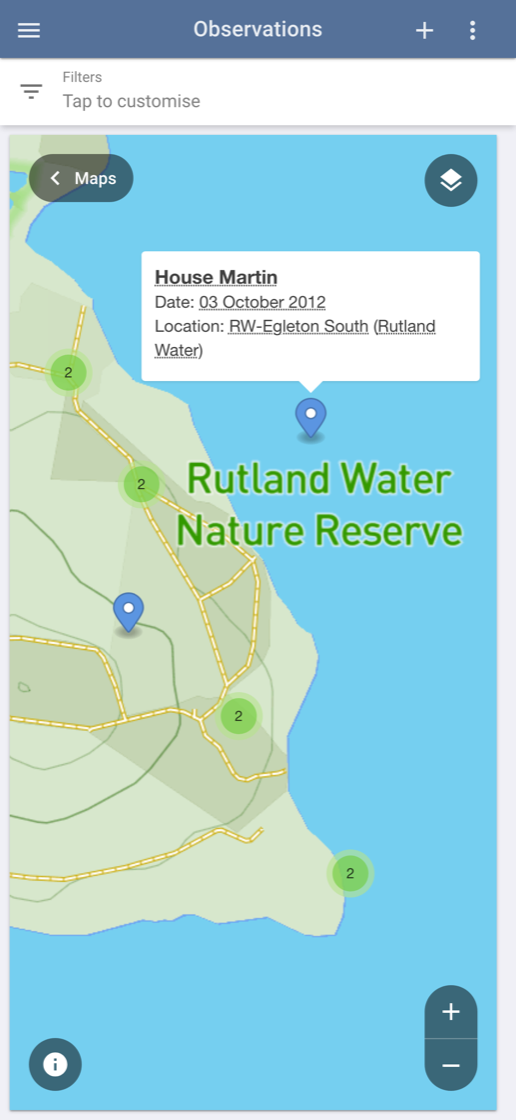 Observations map
