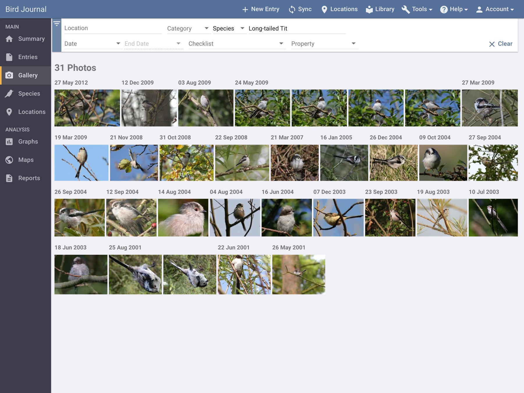 The Bird Journal photo gallery